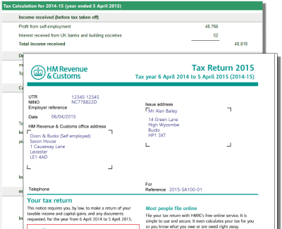 Personal Tax Return Form